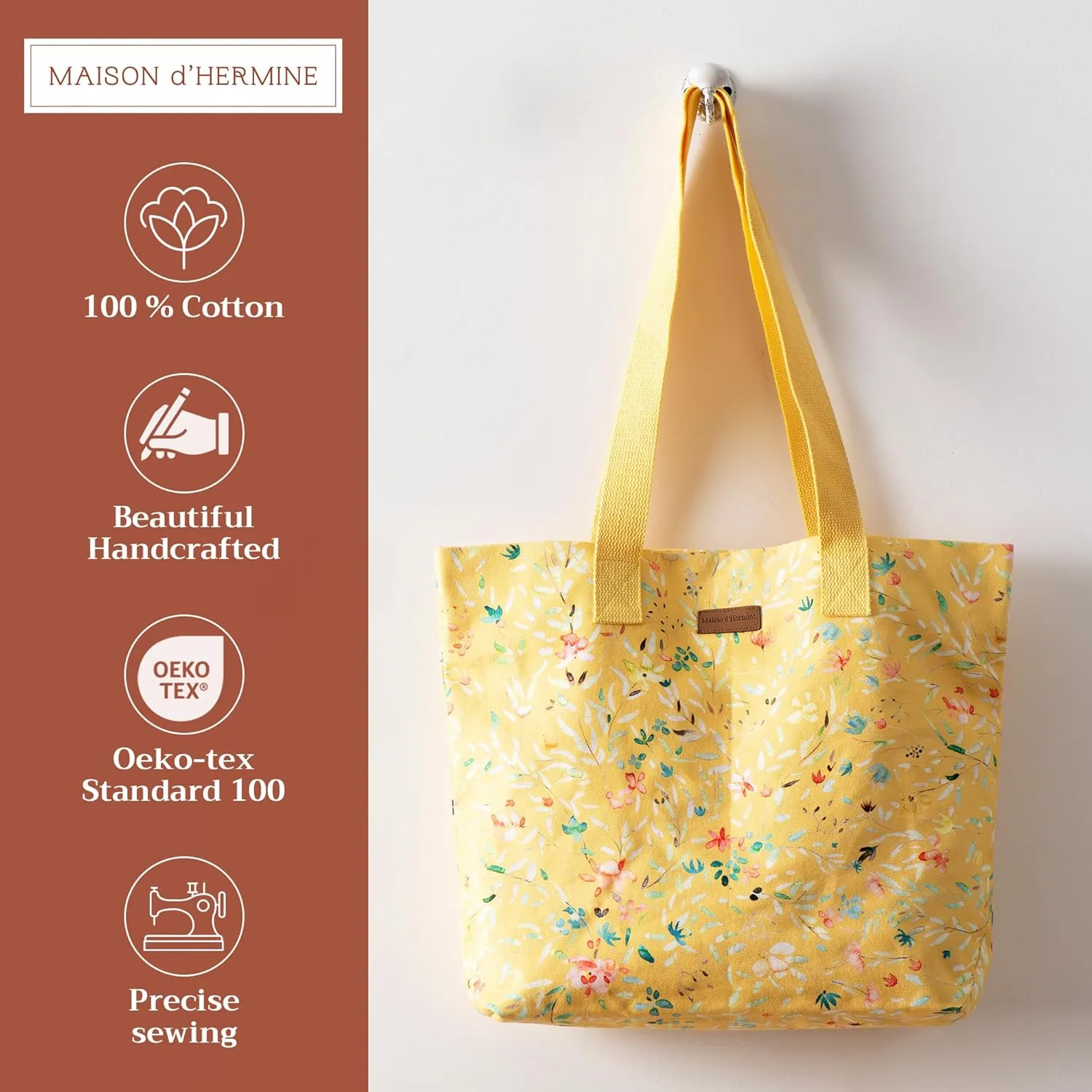 Maison d' Hermine Canvas Tote Bag 100% Cotton Canvas Reusable Shoulder Grocery Bag for Shopping Perfect for Men Women