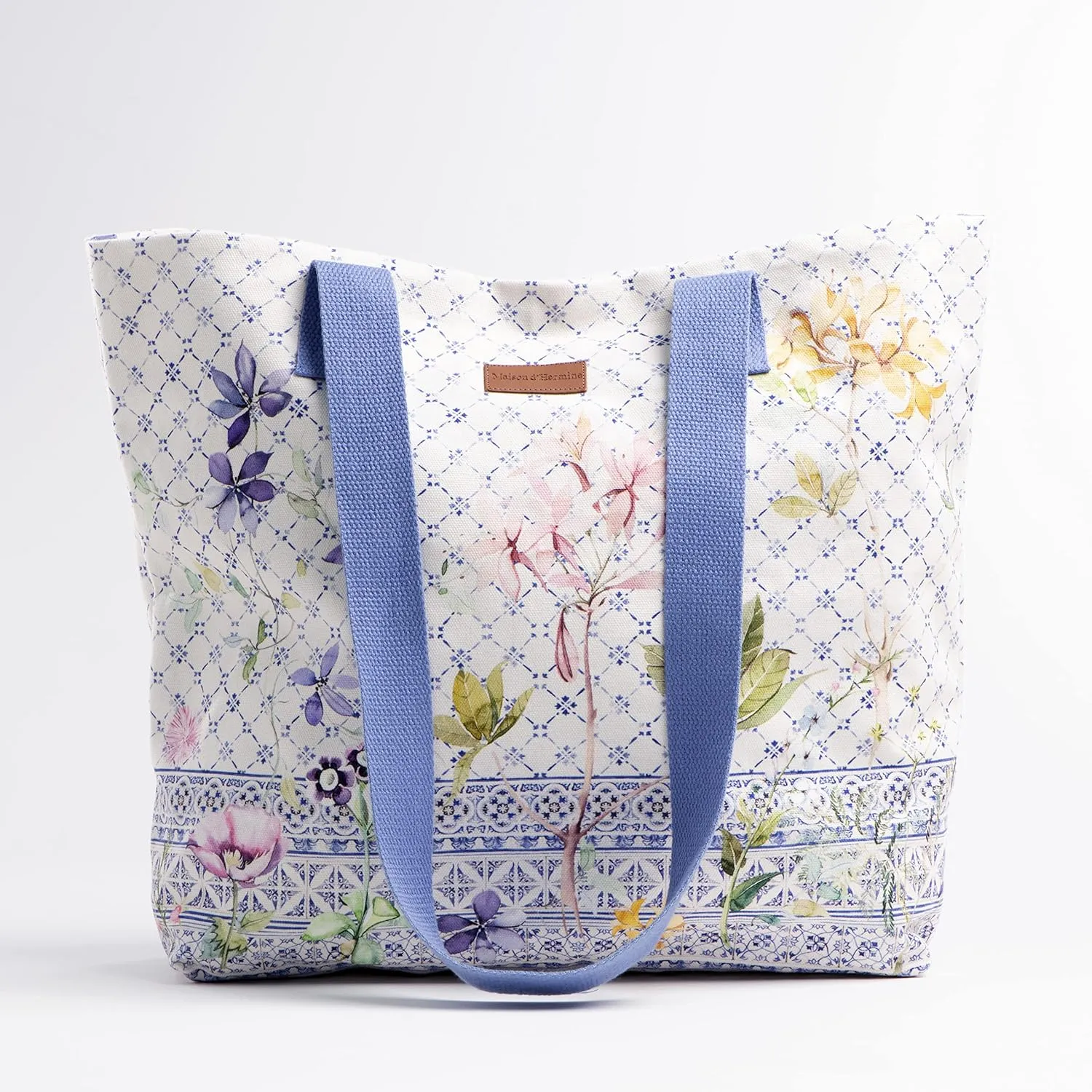 Maison d' Hermine Canvas Tote Bag 100% Cotton Canvas Reusable Shoulder Grocery Bag for Shopping Perfect for Men Women