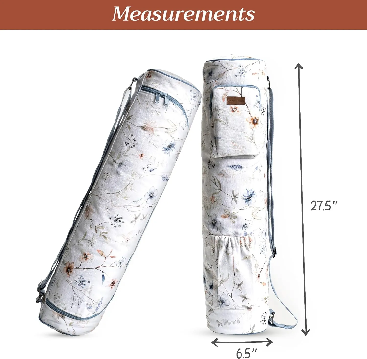 Maison d'Hermine Yoga Mat bag, Cylindrical bag for Woman&Men, yoga mat Bag &Adjustable shoulder straps Yoga Mat Carrier Bag with Drawstring Water Bottle Pocket and zipper pocket