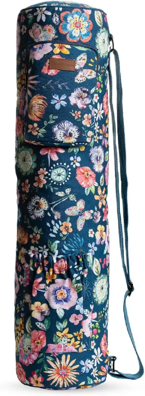 Maison d'Hermine Yoga Mat bag, Cylindrical bag for Woman&Men, yoga mat Bag &Adjustable shoulder straps Yoga Mat Carrier Bag with Drawstring Water Bottle Pocket and zipper pocket