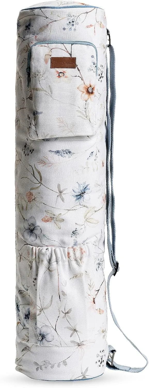 Maison d'Hermine Yoga Mat bag, Cylindrical bag for Woman&Men, yoga mat Bag &Adjustable shoulder straps Yoga Mat Carrier Bag with Drawstring Water Bottle Pocket and zipper pocket