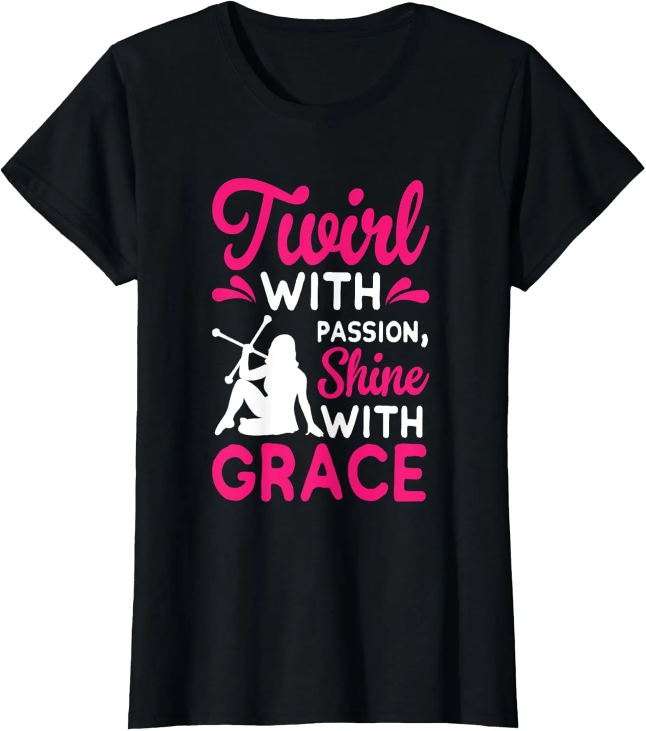 Majorette Baton Twirler Uniform Baton Twirling Mom T-Shirt