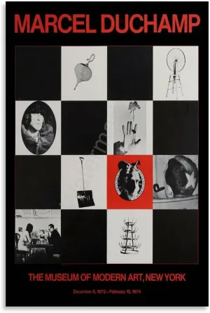 Marcel Duchamp Vintage Exhibition Poster Canvas Painting Wall Art Poster for Bedroom Living Room Decor 20x30inch(50x75cm)