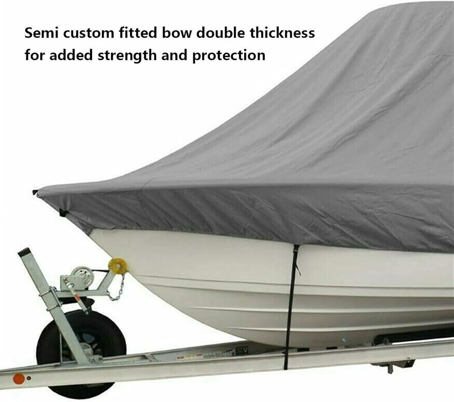 Marine Accessories 18-28ft 600D Jumbos Cruiser Boat-Cover Heavy-Duty Oceansouth Marine Water Sun Proof UV Protection Fish-Ski VHull Mooring Cover (Color : Black 18-20ft)