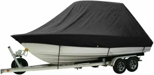Marine Accessories 18-28ft 600D Jumbos Cruiser Boat-Cover Heavy-Duty Oceansouth Marine Water Sun Proof UV Protection Fish-Ski VHull Mooring Cover (Color : Black 18-20ft)