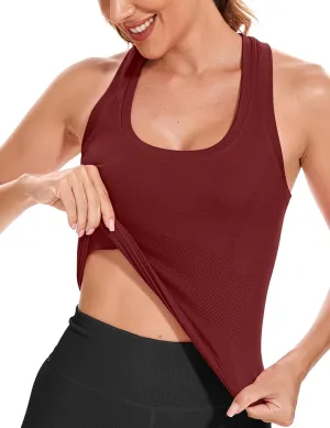 MathCat Workout Tank Tops for Women Sleeveless Gym Tops Seamless Racerback Athletic Yoga Shirts