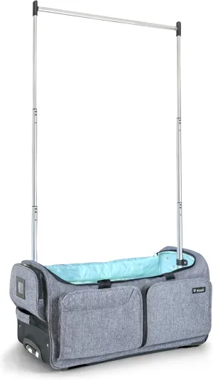 Mavii Dance Bag with Garment Rack, 28 inch Rolling Duffel With, Ideal for Competitions & Travel, Easy-assembly Lightweight Aluminum Clothes Rack, Wheeled Upright Luggage, Heathered Gray