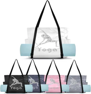 MCHIVER Custom with Name Yoga Bag for Women Personalized Yoga Mat Bag Shoulder Bags for Office Travel Pilates Fit Most Size
