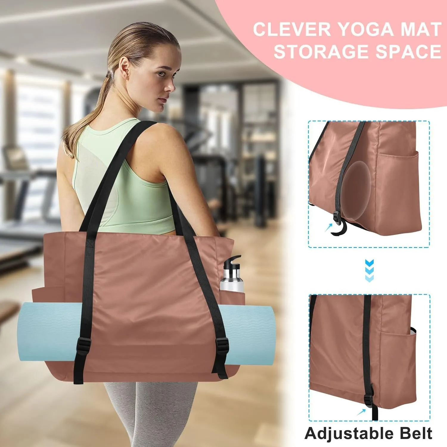 MCHIVER Yoga Bag for Women Men Large Yoga Mat Bag Shoulder Bags for Travel Pilates Yoga