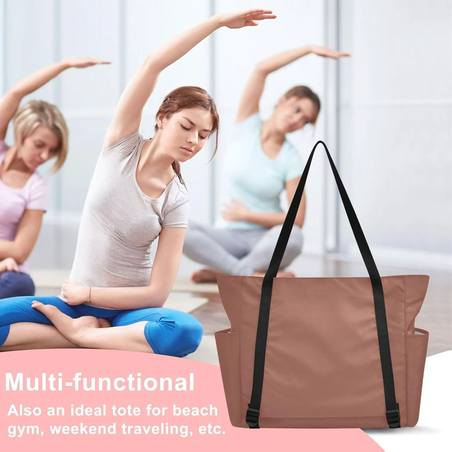 MCHIVER Yoga Bag for Women Men Large Yoga Mat Bag Shoulder Bags for Travel Pilates Yoga