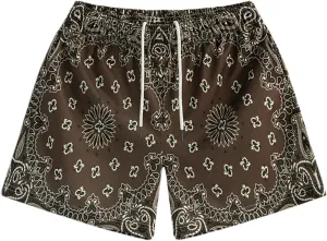 MECH-ENG Men's Paisley Shorts Graphic Print Casual Bandana Retro Lightweight Running Boxing Mesh Boho Shorts