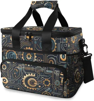 Mechanical Laboratory Doodle Cooler Bag Insulated Cooler Soft Sided Cooler 24 Can Portable Picnic Bag Large Leakproof Lunch Bag Box for Beach Grocery Camping Travel Car Men Women