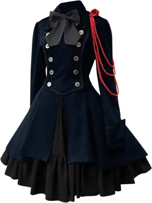 Medieval Renaissance Gown Dress for Women Rockabilly Retro Gothic Cosplay Victorian Cocktail Evening Dress