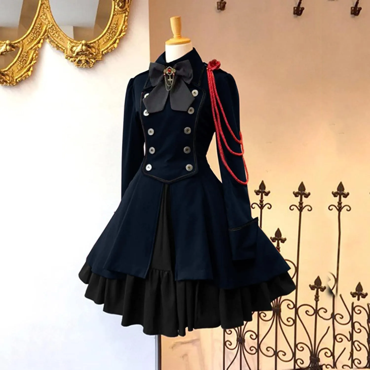 Medieval Renaissance Gown Dress for Women Rockabilly Retro Gothic Cosplay Victorian Cocktail Evening Dress