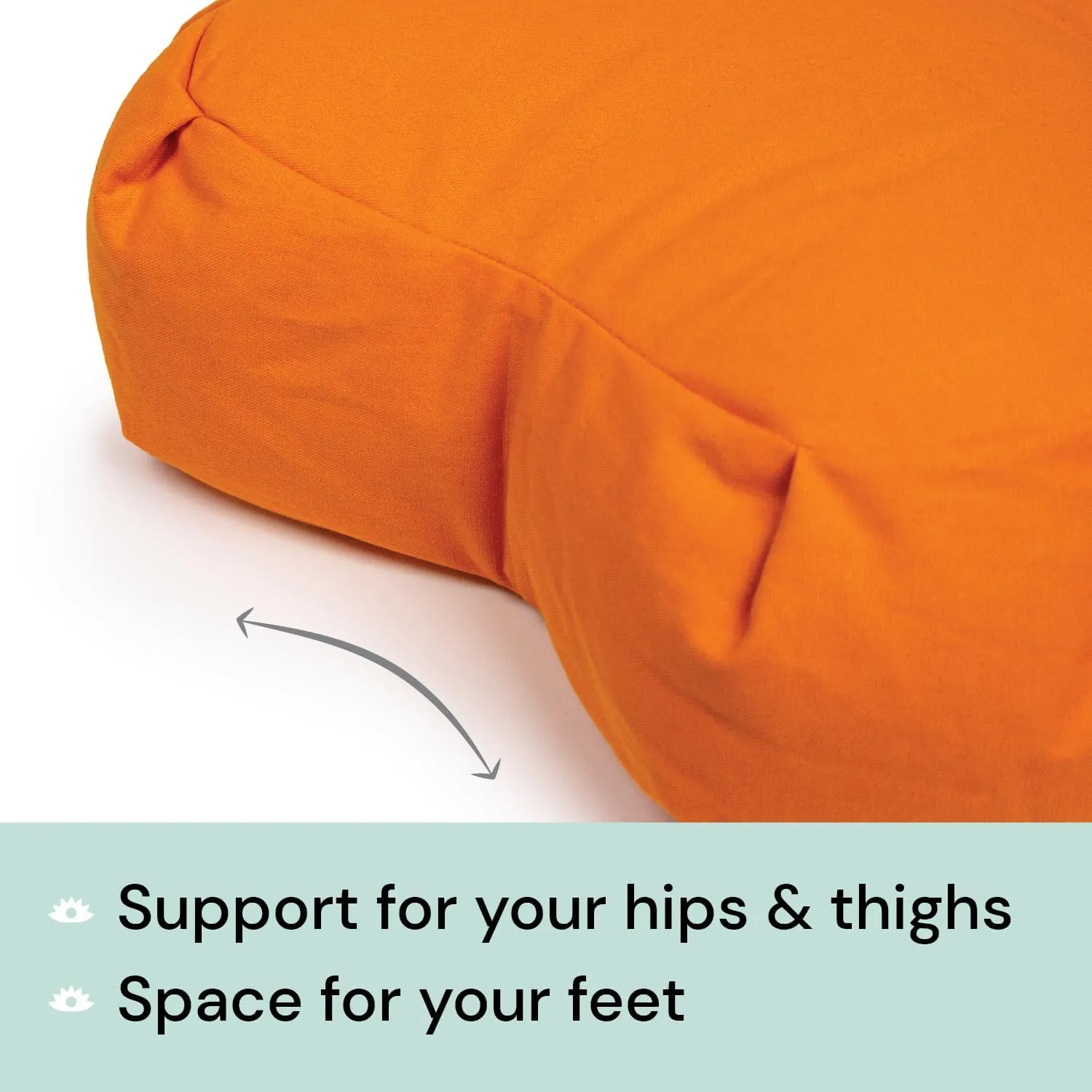 Meditation Cushion (Black) Crescent, Buckwheat Husk Filled, Floor Pillow or Cushions, Yoga Seat, Zafu, Made in The USA