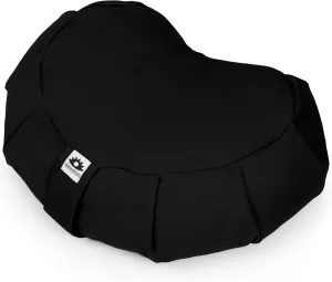 Meditation Cushion (Black) Crescent, Buckwheat Husk Filled, Floor Pillow or Cushions, Yoga Seat, Zafu, Made in The USA