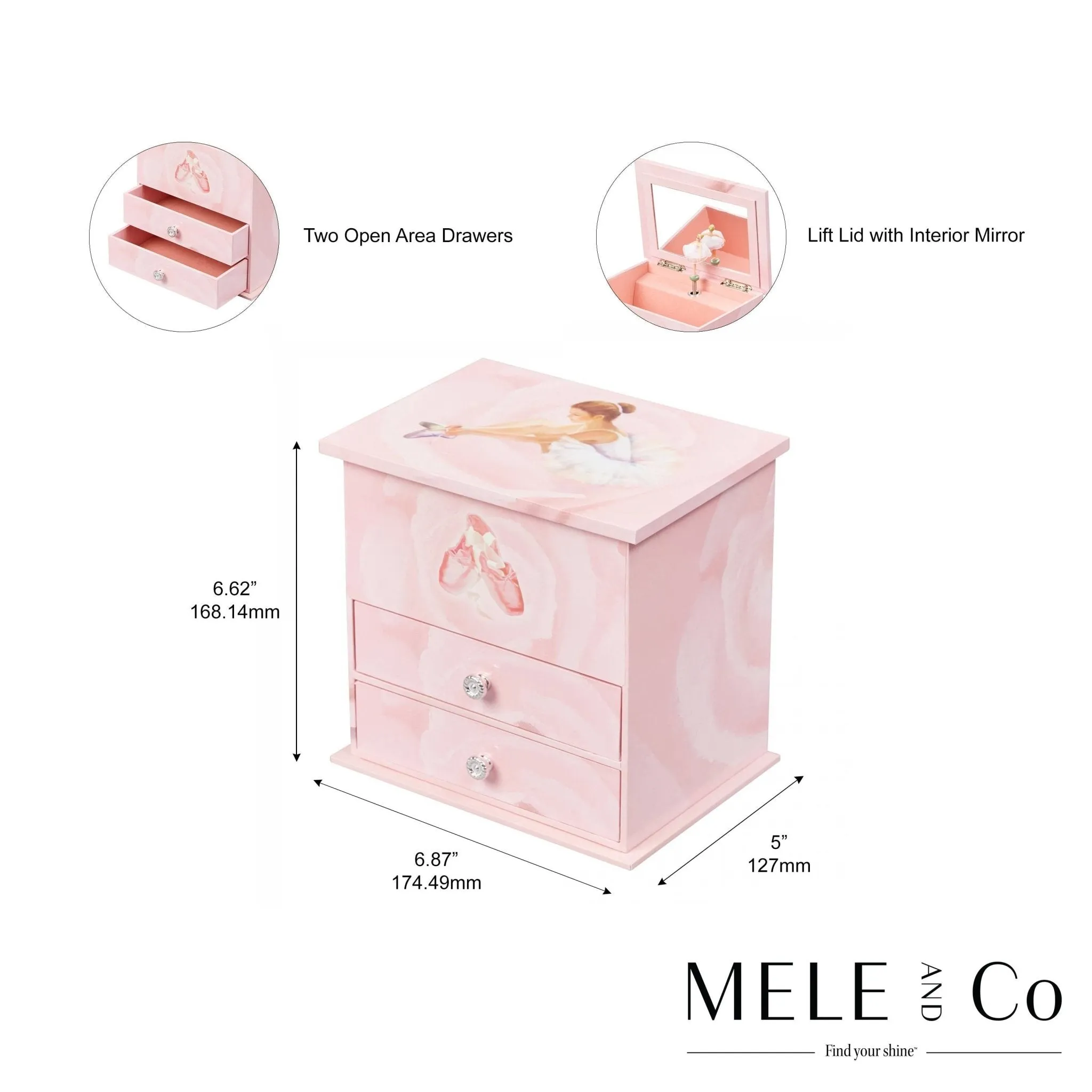 Mele and Co Casey Girl's Musical Ballerina Jewelry Box