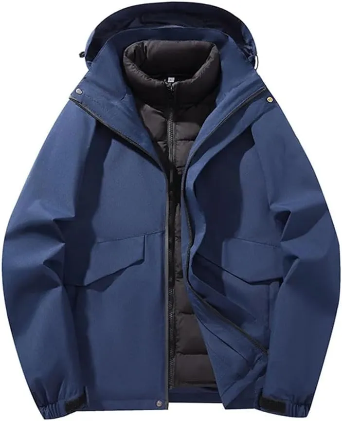 Men’S 3-Layer Thermal Coat - Adventure-Ready Removable Liner for Trail Essentials