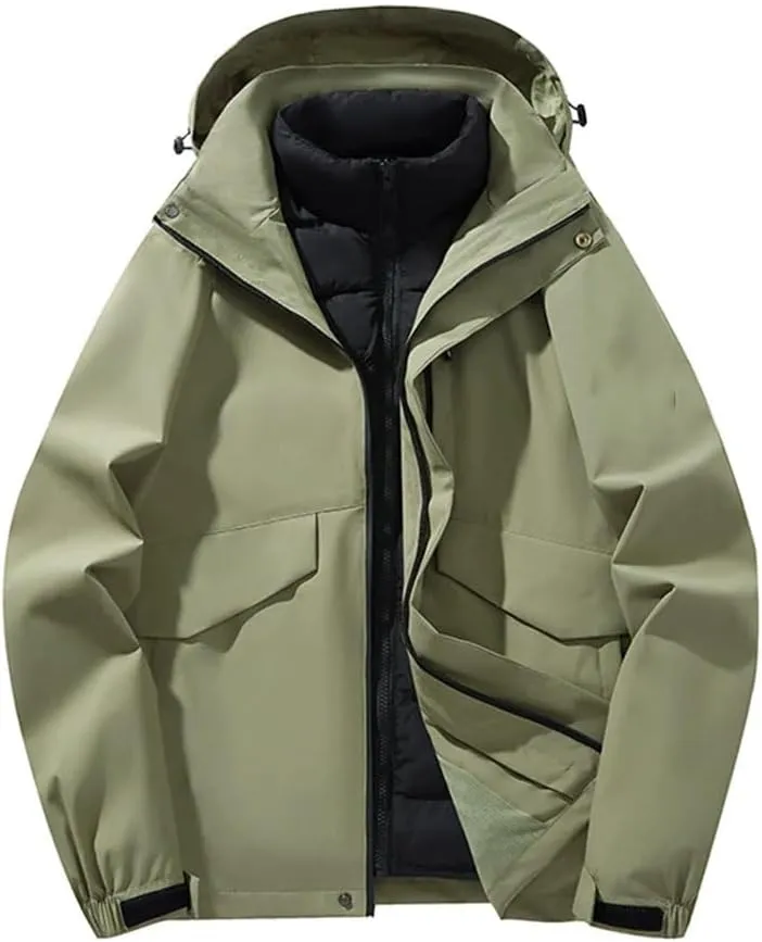 Men’S 3-Layer Thermal Coat - Adventure-Ready Removable Liner for Trail Essentials