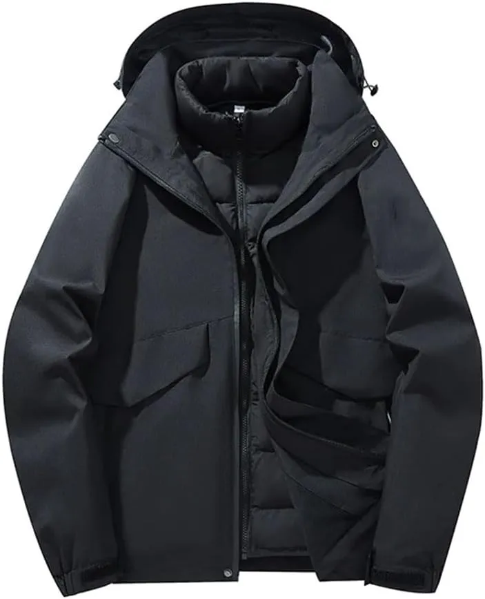Men’S 3-Layer Thermal Coat - Adventure-Ready Removable Liner for Trail Essentials