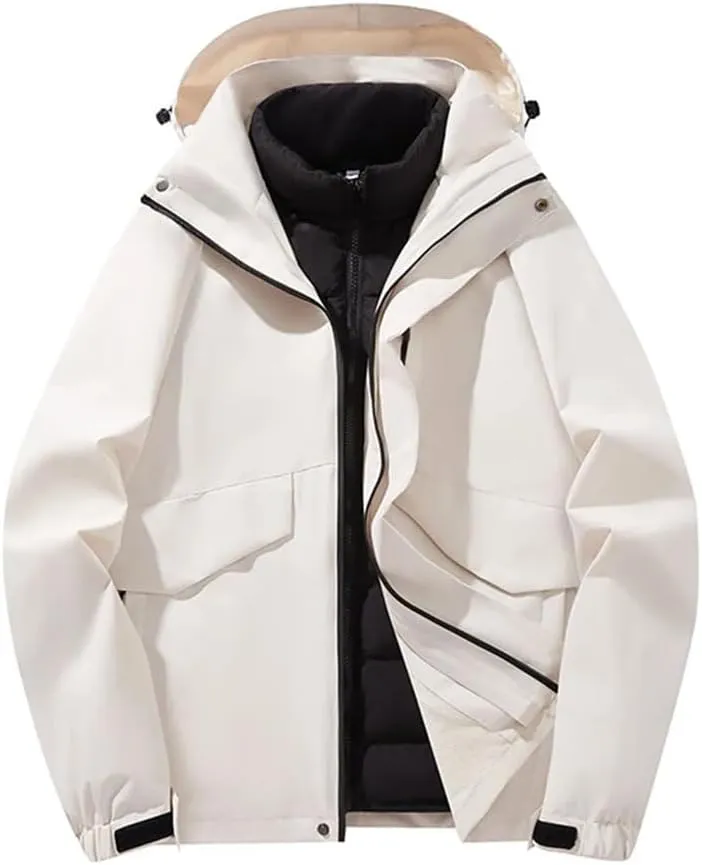 Men’S 3-Layer Thermal Coat - Adventure-Ready Removable Liner for Trail Essentials