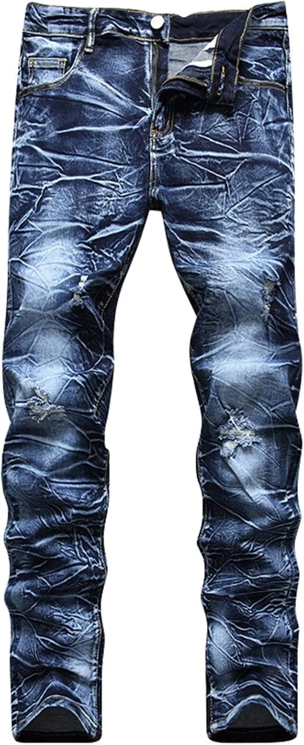 Men's Casual Autumn Hip Hop Loose Middle Waist Denim Long Pants Men's Jeans Jeans Men Straight Leg Jeans
