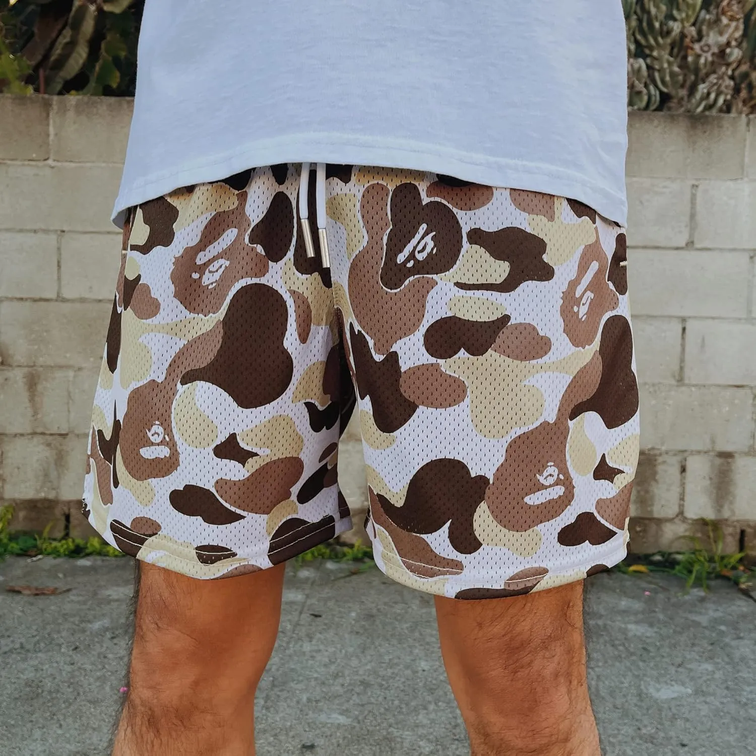 Men's Graphic Print Shorts Mesh Basketball Athletic Workout Gym Shorts