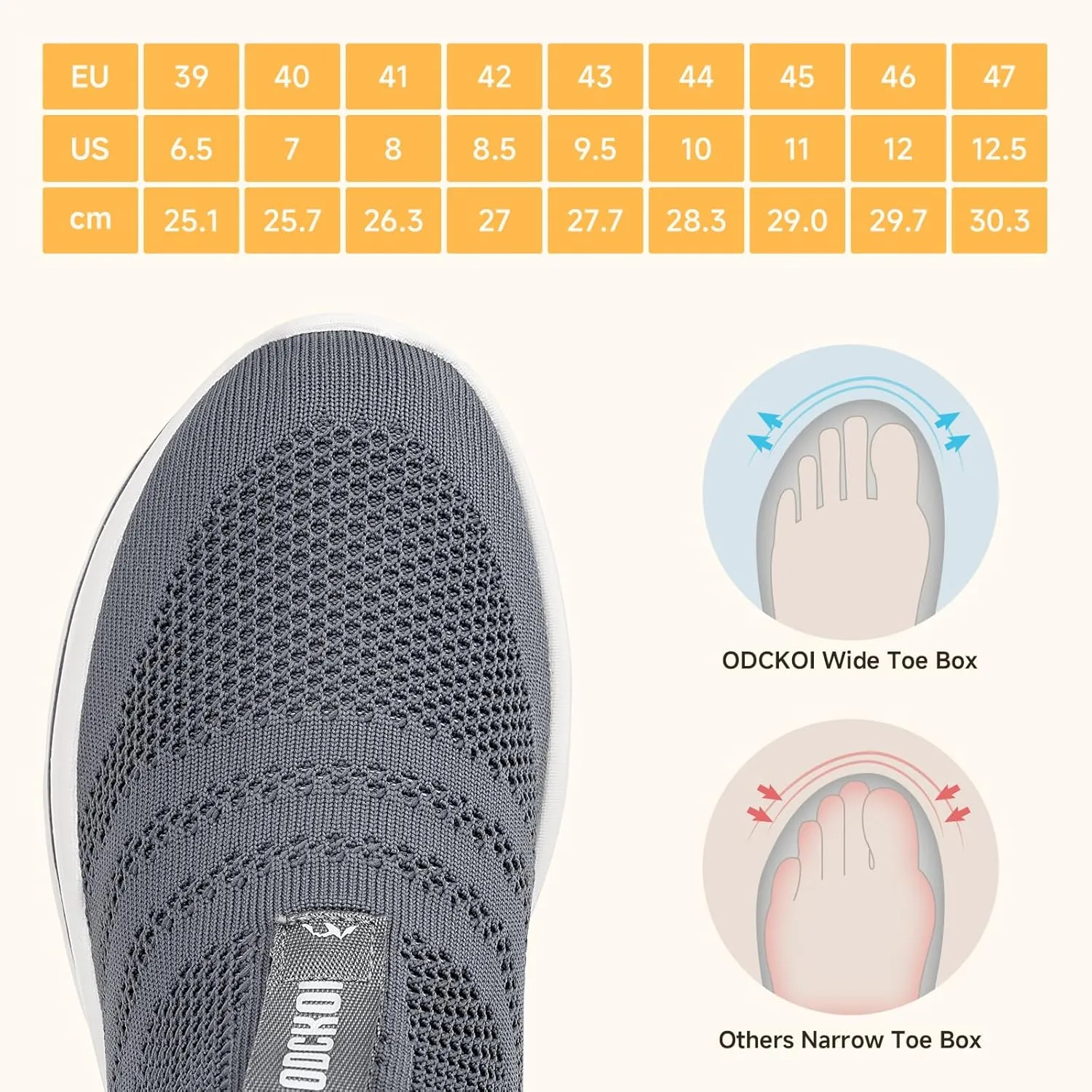 Men's Hands-Free Slip On Sneakers | Laceless Walking Shoes for Gym/Travel/Office