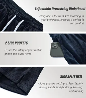 Mens Mesh Shorts 6 Inch Inseam Mens Athletic Shorts Breathable Fabric for Gym and Workouts