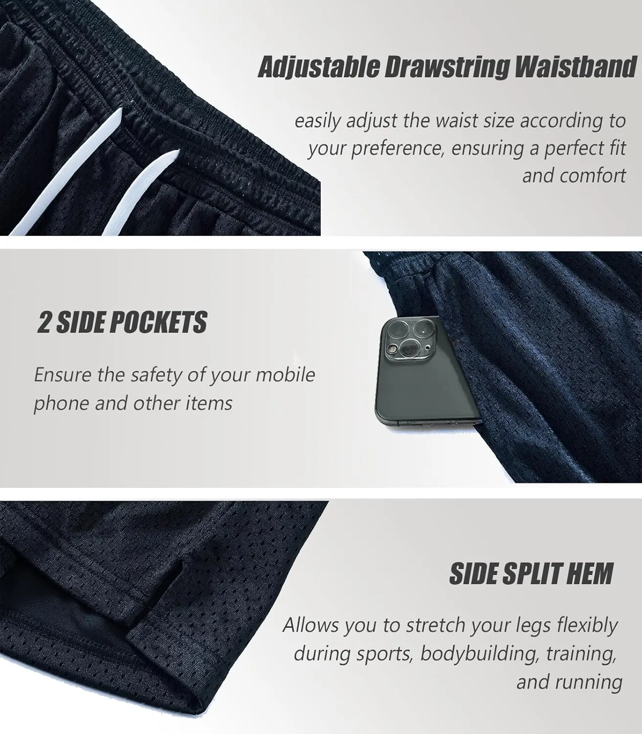 Mens Mesh Shorts 6 Inch Inseam Mens Athletic Shorts Breathable Fabric for Gym and Workouts