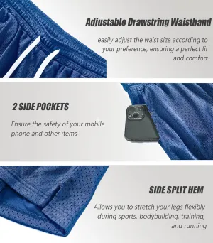 Mens Mesh Shorts 6 Inch Inseam Mens Athletic Shorts Breathable Fabric for Gym and Workouts