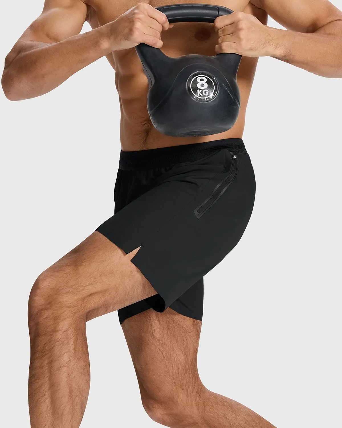 Men's Running Active Shorts - Lightweight Quick Dry Gym Sports Tennis Short Single Zipper Pocket for Essentials