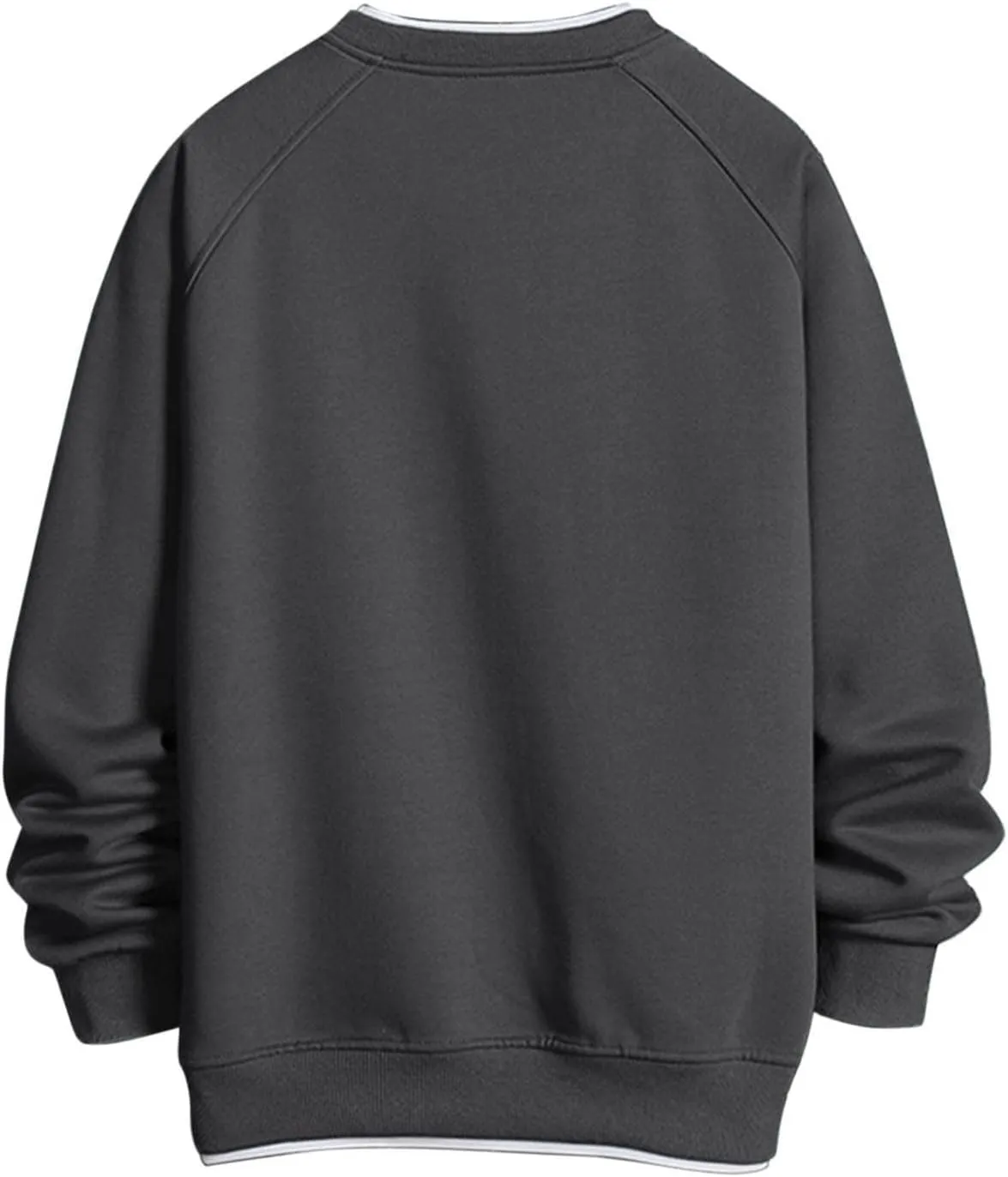 Men's Sweatshirt Raglan Sleeve Fake Two Piece Crewneck Long Sleeve Pullover Tops Fashion Lightweight Comfy Streetwear