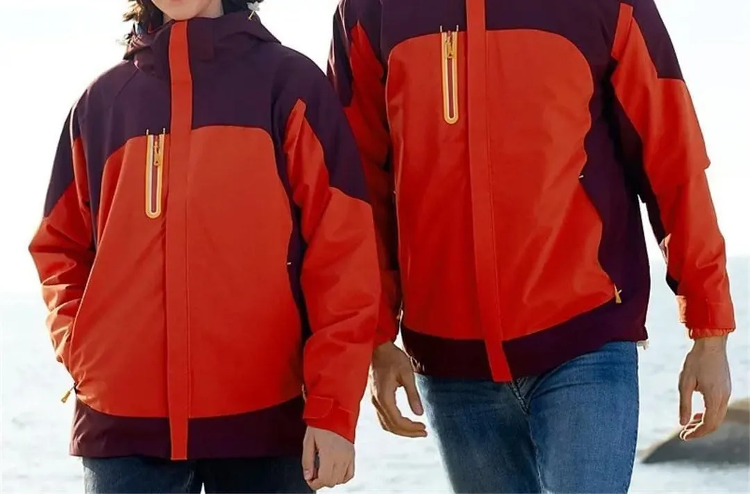 Men’S Thermal Layer System Jacket - Multi-Season Full-Zip Adventure Coat Set for Dual-Person Use