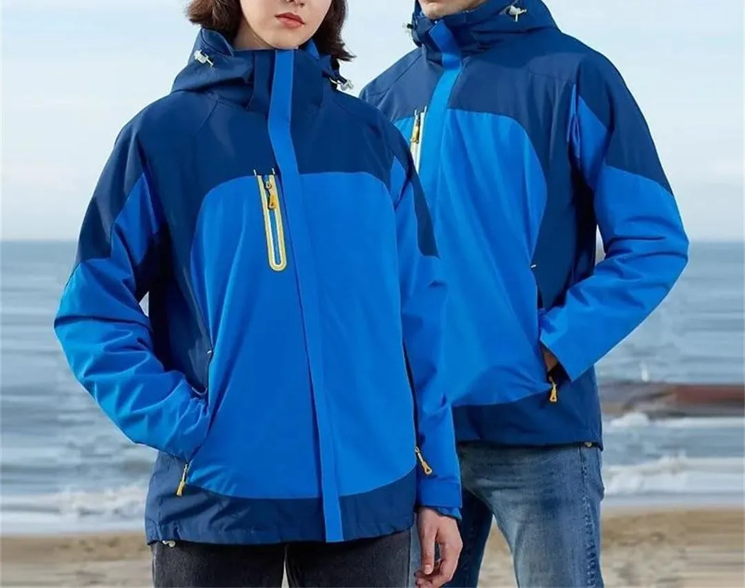 Men’S Thermal Layer System Jacket - Multi-Season Full-Zip Adventure Coat Set for Dual-Person Use
