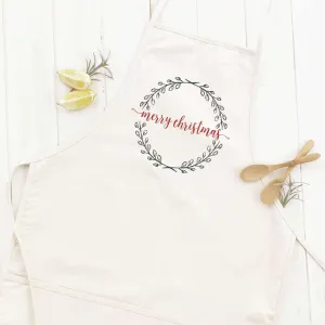Merry Christmas Wreath - Women's Apron