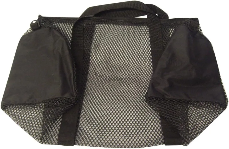 Mesh Duffle/Suba Gear Bag, Fins Mask& Snorkel Bag, Made in USA. (Black)