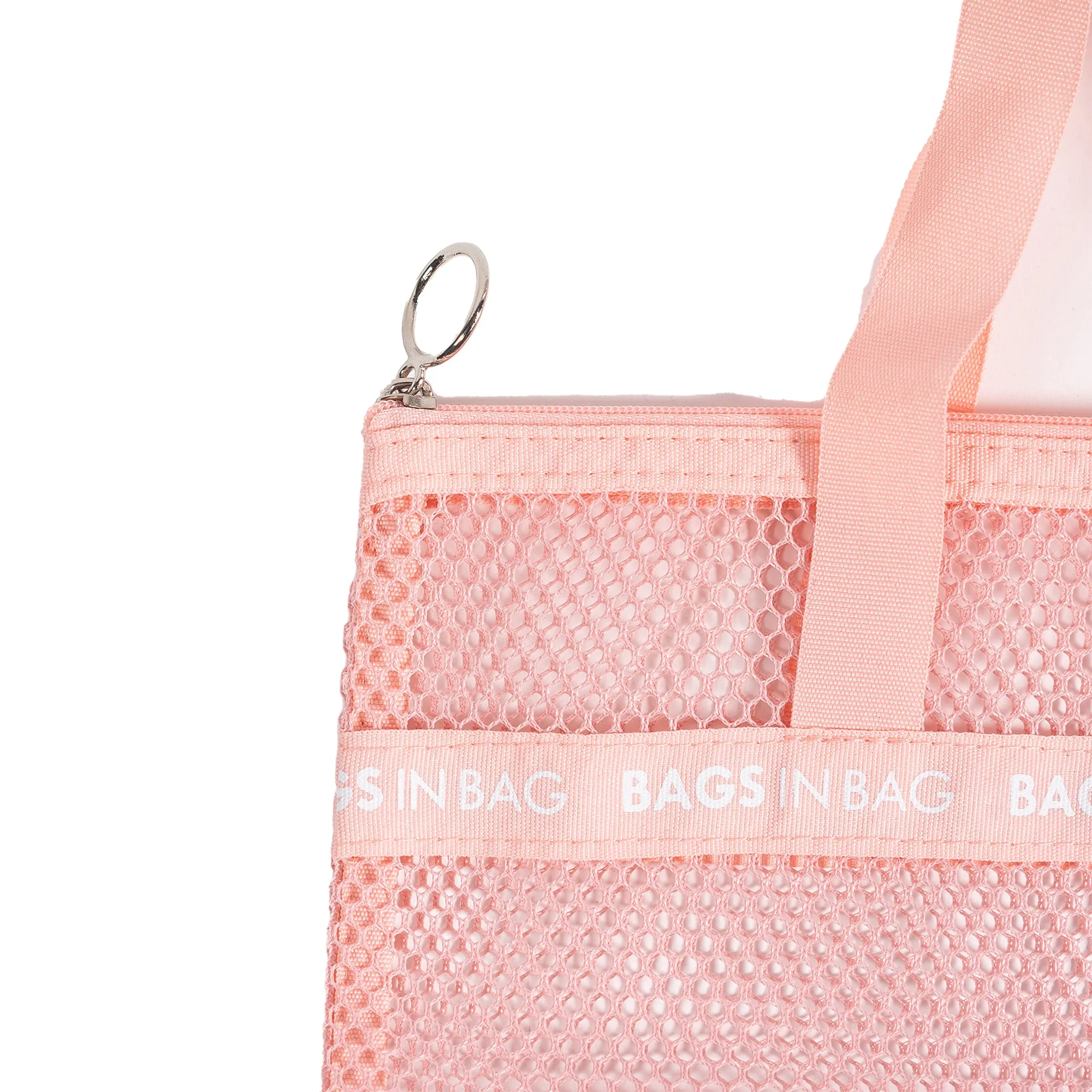 Mesh Travel Shower Caddy Tote Bag | Pink