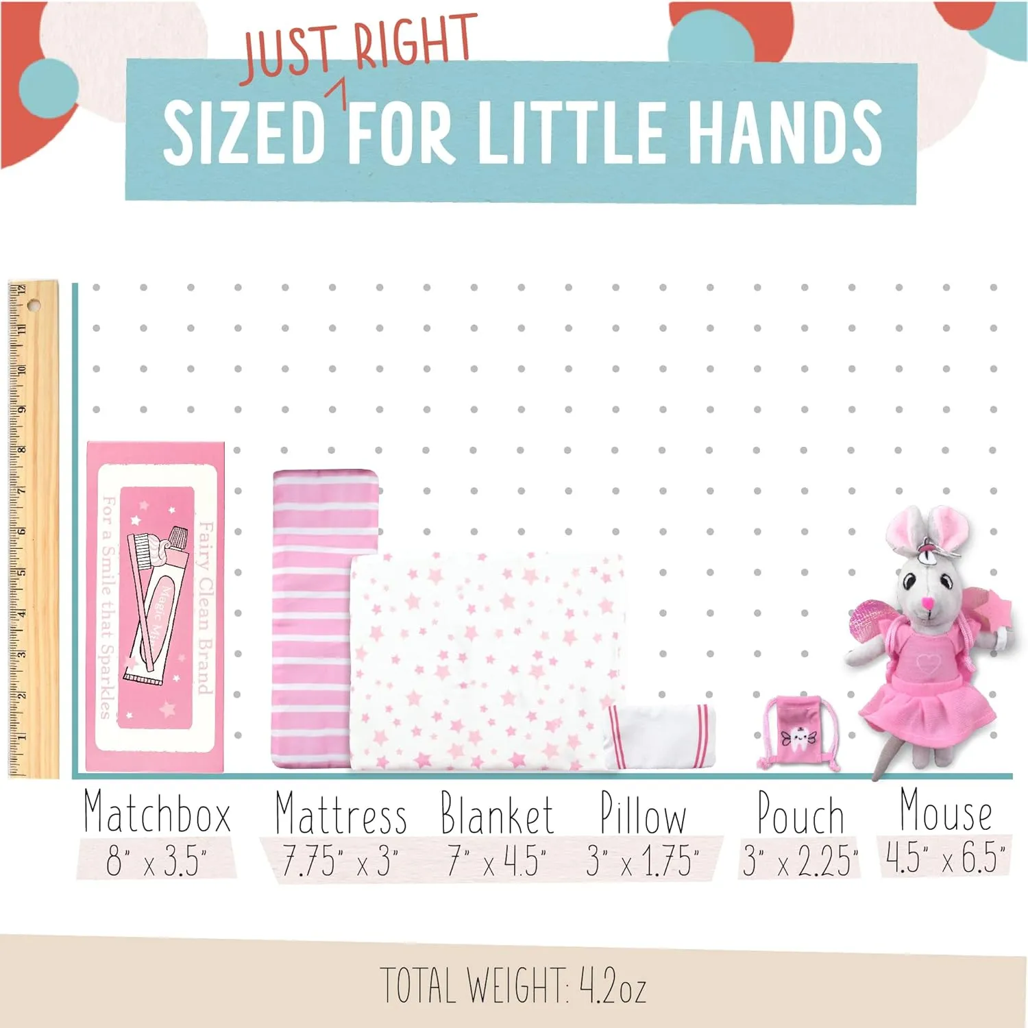 Mice in Boxes - 'Pearl The Tooth Fairy Mouse' Playset with Stuffed Animal and a Keepsake Pouch