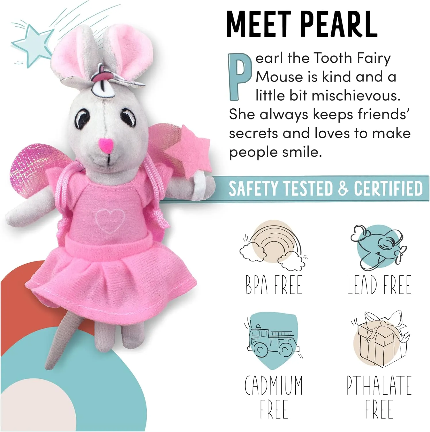 Mice in Boxes - 'Pearl The Tooth Fairy Mouse' Playset with Stuffed Animal and a Keepsake Pouch