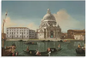 Michele Marieschi,The Grand Canal with Santa Maria Della Salute,art Prints,Vintage Art,canvas Wall A Canvas Art Poster And Wall Art Picture Print Modern Family Bedroom Decor Posters 16x24inch(40x60cm)
