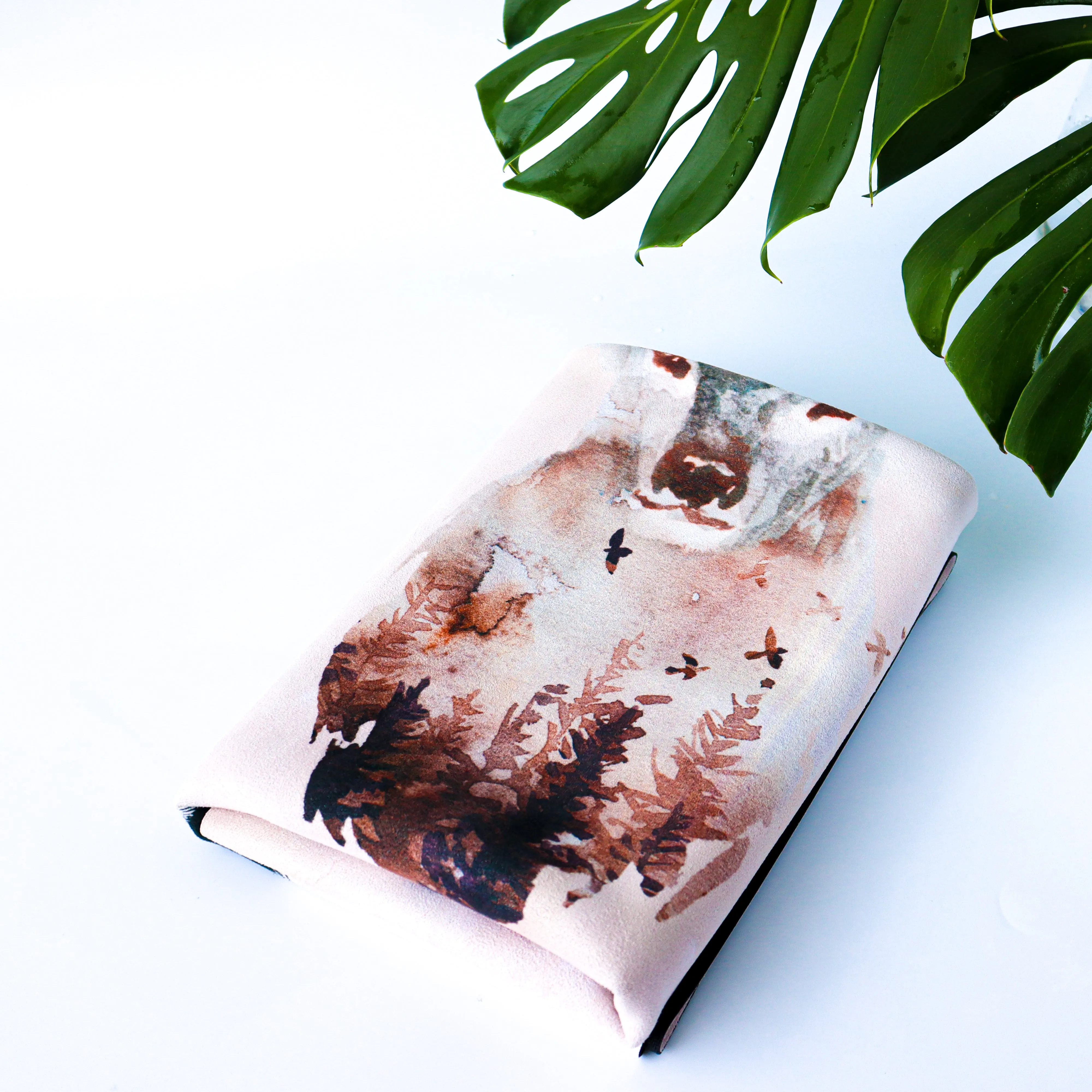 Microfiber Suede & Rubber, Foldable Yoga Mat - Machine Washable