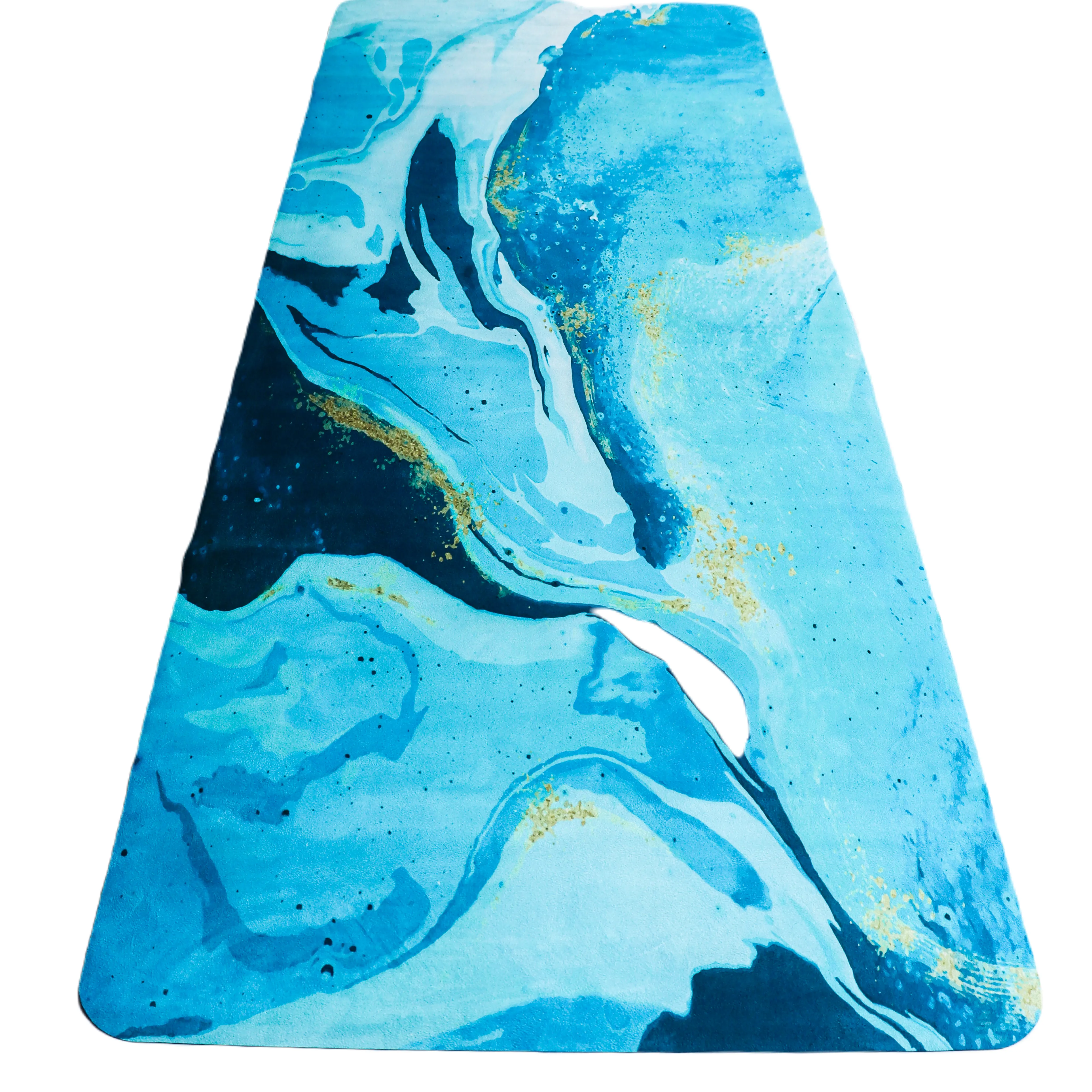 Microfiber Suede & Rubber, Foldable Yoga Mat - Machine Washable