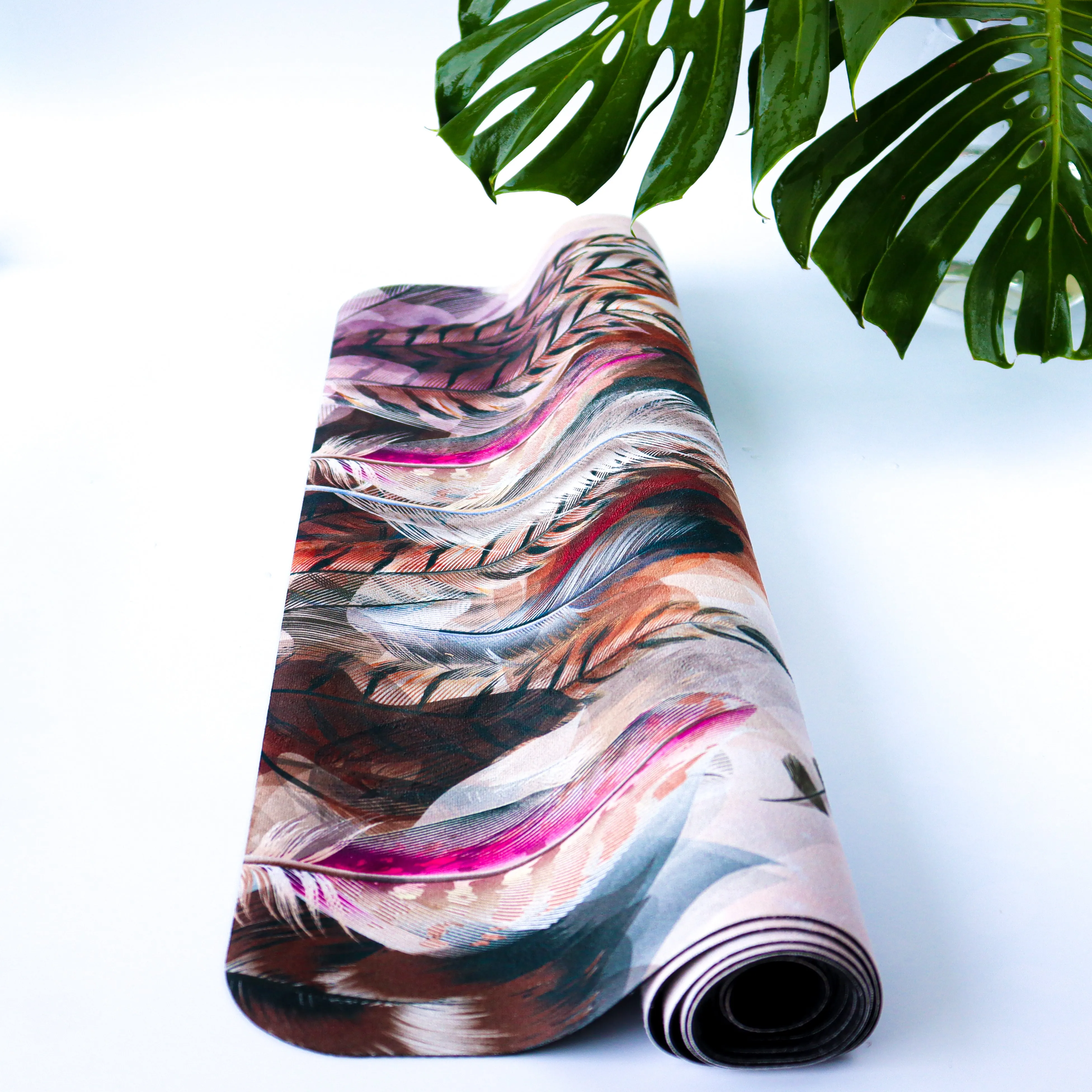 Microfiber Suede & Rubber, Foldable Yoga Mat - Machine Washable