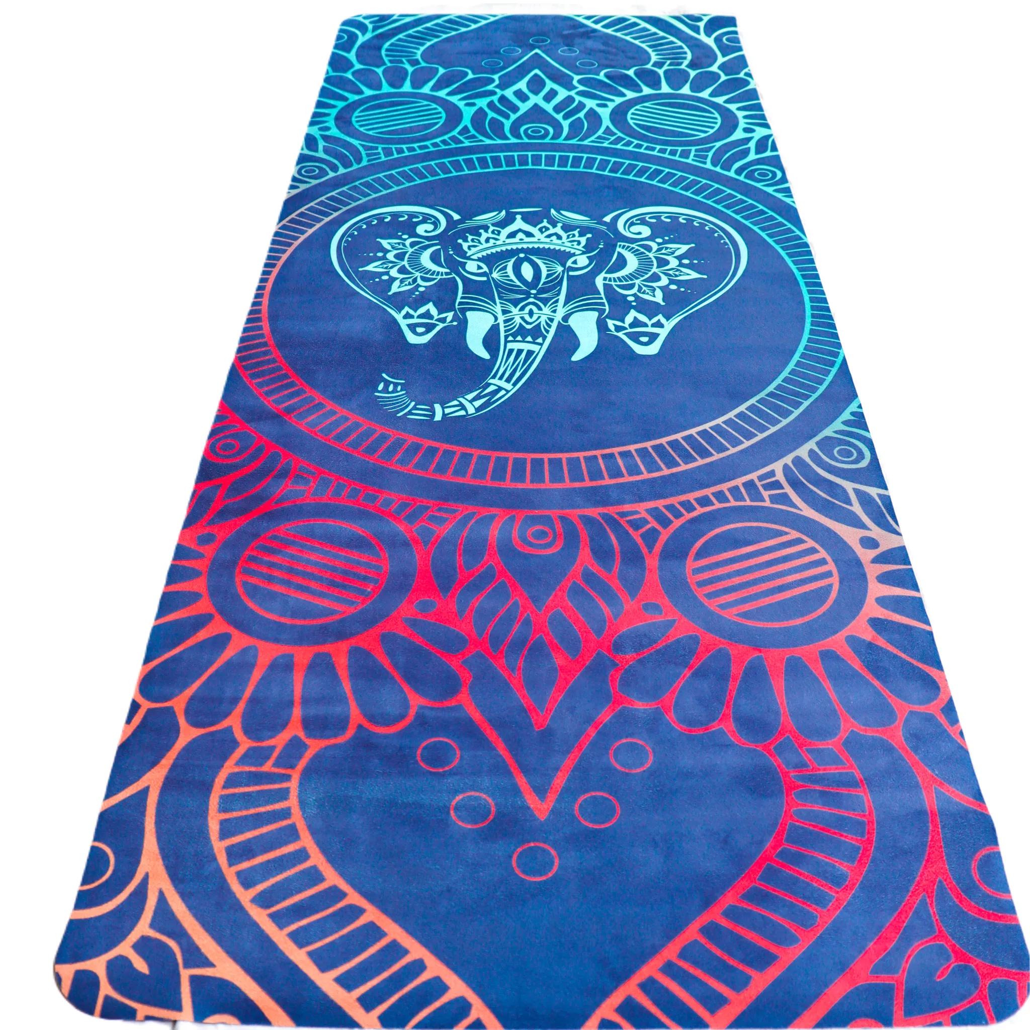 Microfiber Suede & Rubber, Foldable Yoga Mat - Machine Washable