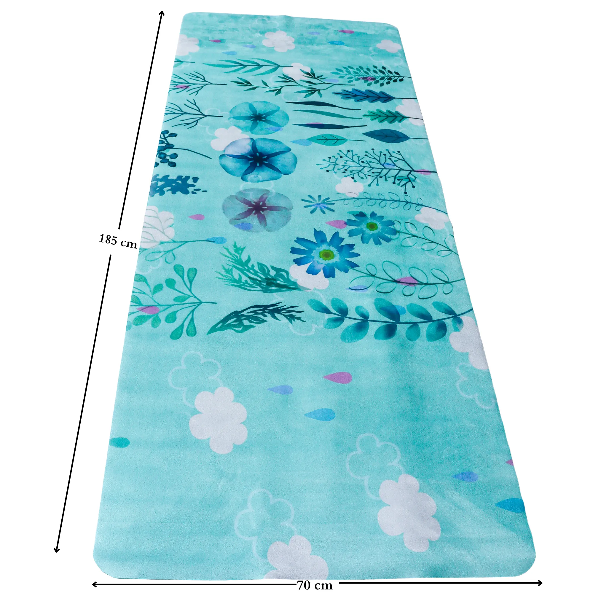 Microfiber Suede & Rubber, Foldable Yoga Mat - Machine Washable
