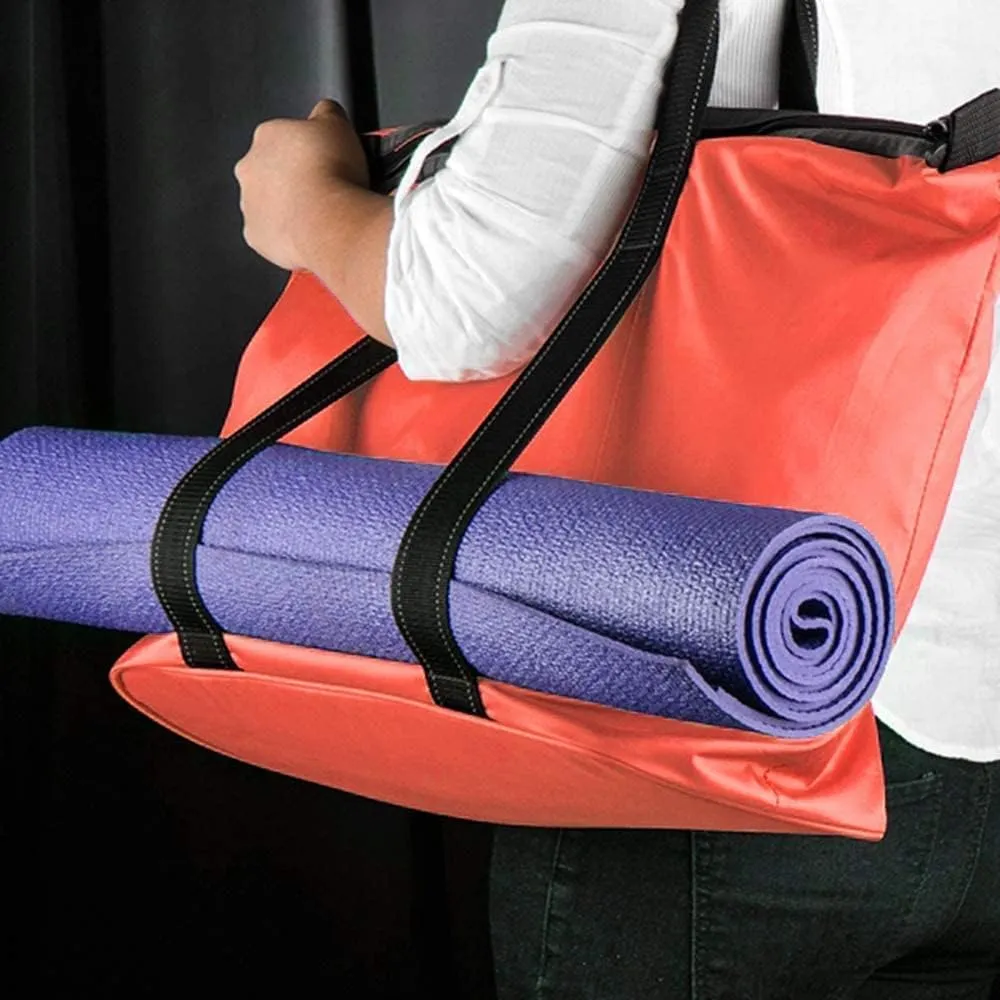 Microfiber Yoga Mat Bag With Detachable Accessory Pouch, Strap Loop To Hold Mat, Large Multi-Purpose Tote Bag for Gym, Yoga