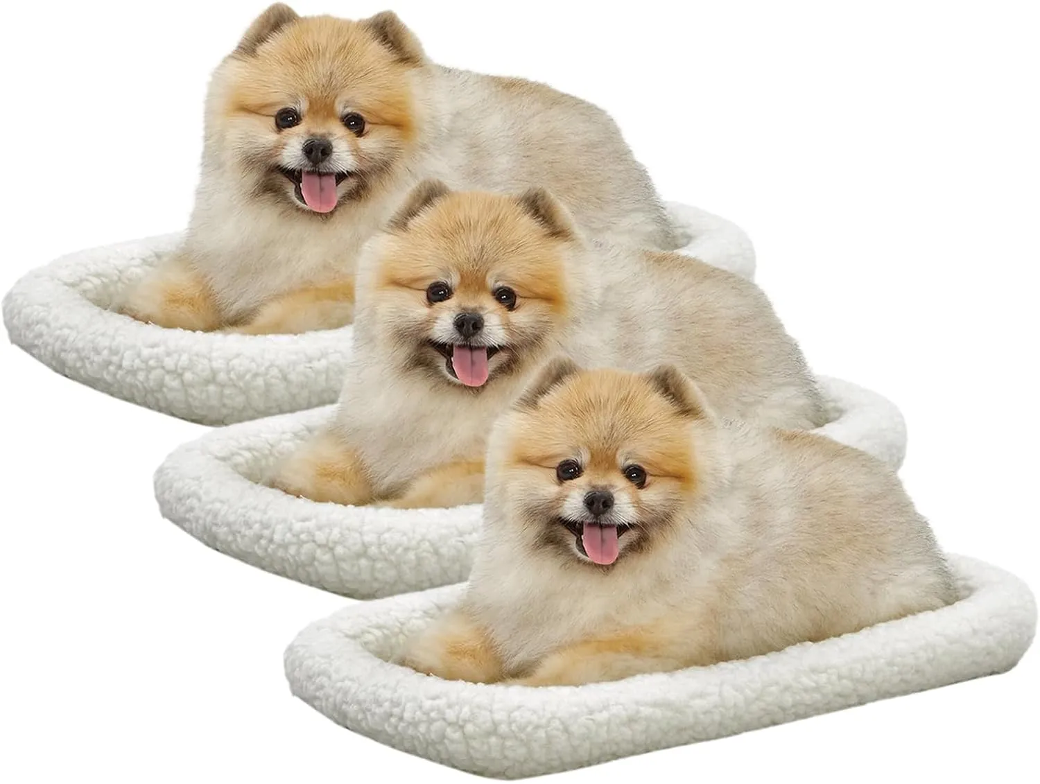 Midwest Homes for Pets Bolster Dog Bed 22L-Inch White Fleece Dog Bed or Cat Bed w/Comfortable Bolster | Ideal for XS Dog Breeds & Fits a 22-Inch Dog Crate | Easy Maintenance Machine Wash & Dry