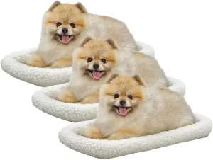Midwest Homes for Pets Bolster Dog Bed 22L-Inch White Fleece Dog Bed or Cat Bed w/Comfortable Bolster | Ideal for XS Dog Breeds & Fits a 22-Inch Dog Crate | Easy Maintenance Machine Wash & Dry