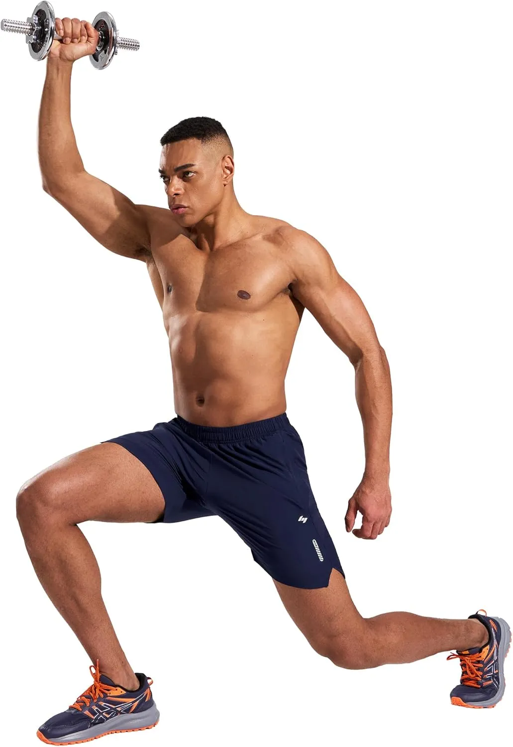 MIER Men's 5 Inch Inseam Running Shorts with Zipper Pockets Quick Dry Athletic Gym Workout No Liner Shorts, Lightweight